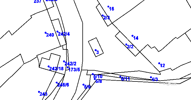 Parcela st. 3 v KÚ Bohumilice, Katastrální mapa
