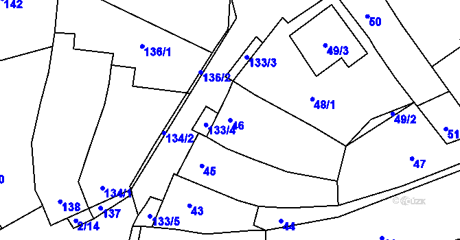 Parcela st. 46 v KÚ Bohumilice, Katastrální mapa
