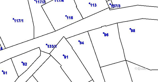 Parcela st. 94 v KÚ Bohumilice, Katastrální mapa