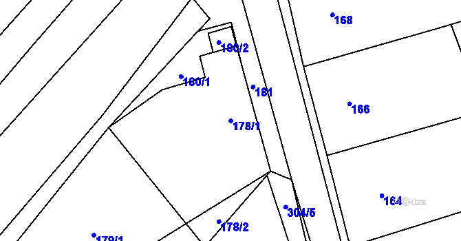 Parcela st. 178/1 v KÚ Bohumilice, Katastrální mapa