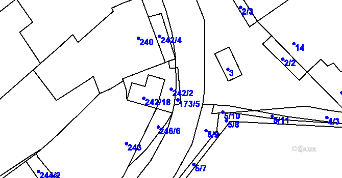 Parcela st. 242/2 v KÚ Bohumilice, Katastrální mapa