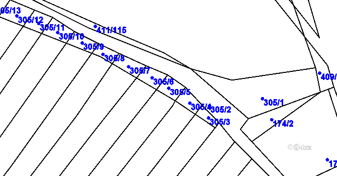 Parcela st. 305/5 v KÚ Bohumilice, Katastrální mapa