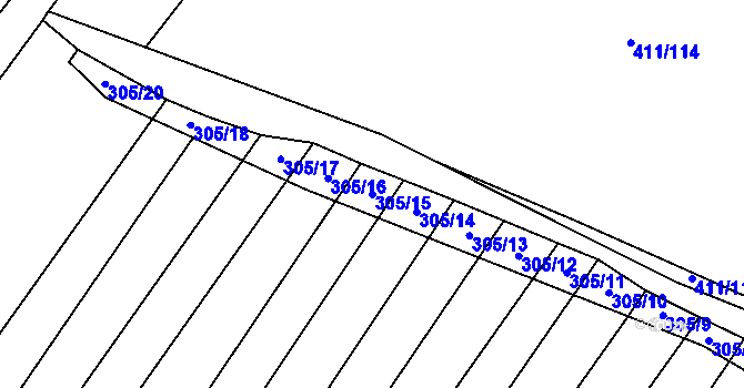Parcela st. 305/15 v KÚ Bohumilice, Katastrální mapa