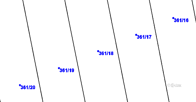 Parcela st. 361/18 v KÚ Bohumilice, Katastrální mapa