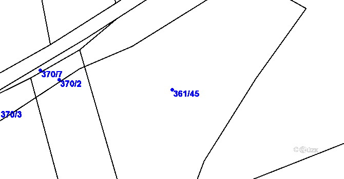 Parcela st. 361/45 v KÚ Bohumilice, Katastrální mapa