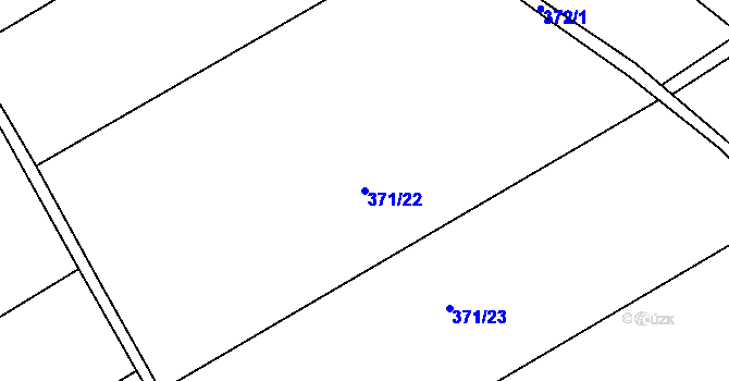 Parcela st. 371/22 v KÚ Bohumilice, Katastrální mapa