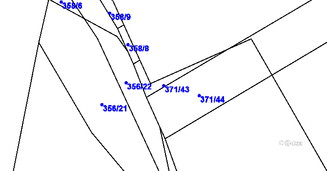 Parcela st. 371/43 v KÚ Bohumilice, Katastrální mapa