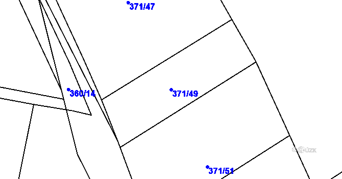 Parcela st. 371/49 v KÚ Bohumilice, Katastrální mapa