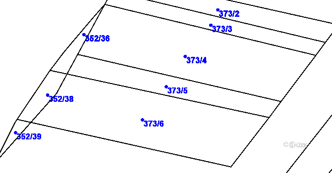 Parcela st. 373/5 v KÚ Bohumilice, Katastrální mapa