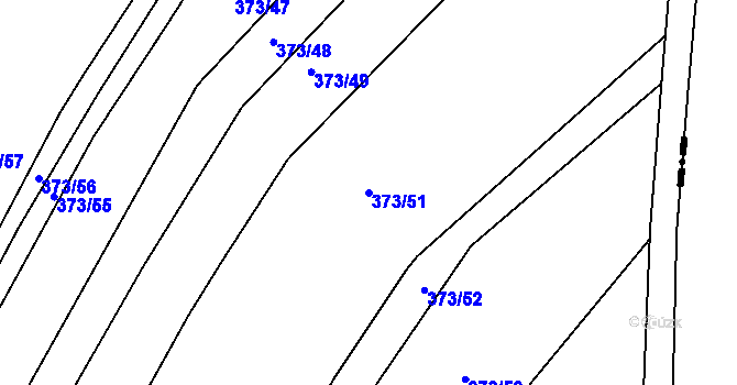 Parcela st. 373/51 v KÚ Bohumilice, Katastrální mapa