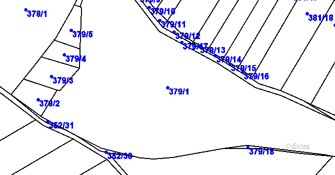 Parcela st. 379/1 v KÚ Bohumilice, Katastrální mapa
