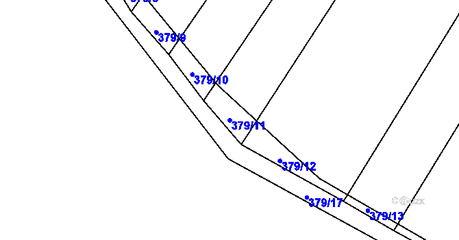 Parcela st. 379/11 v KÚ Bohumilice, Katastrální mapa