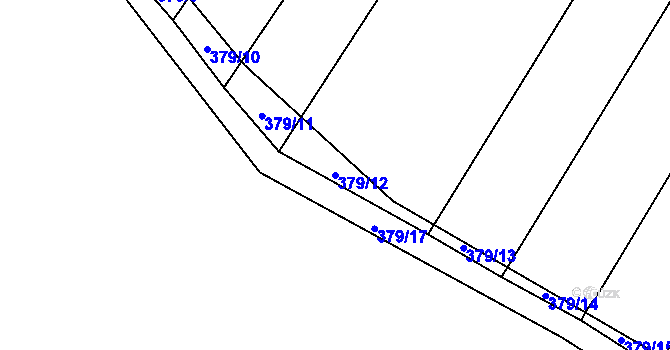 Parcela st. 379/12 v KÚ Bohumilice, Katastrální mapa