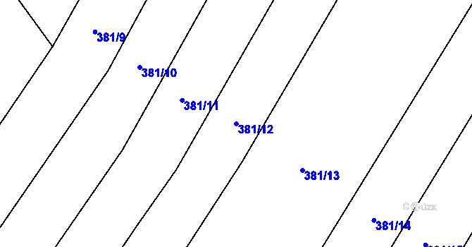 Parcela st. 381/12 v KÚ Bohumilice, Katastrální mapa