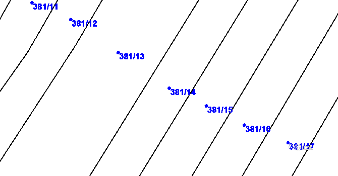 Parcela st. 381/14 v KÚ Bohumilice, Katastrální mapa