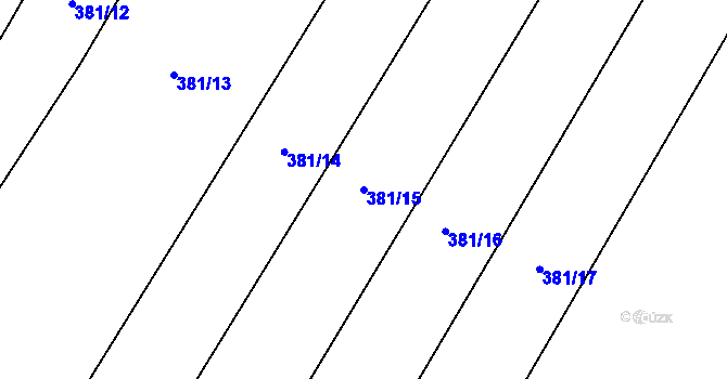 Parcela st. 381/15 v KÚ Bohumilice, Katastrální mapa