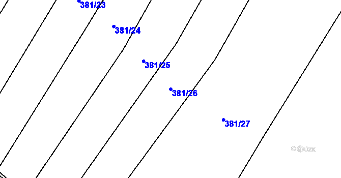 Parcela st. 381/26 v KÚ Bohumilice, Katastrální mapa