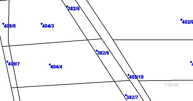 Parcela st. 382/6 v KÚ Bohumilice, Katastrální mapa