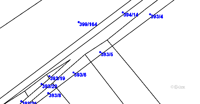 Parcela st. 393/5 v KÚ Bohumilice, Katastrální mapa
