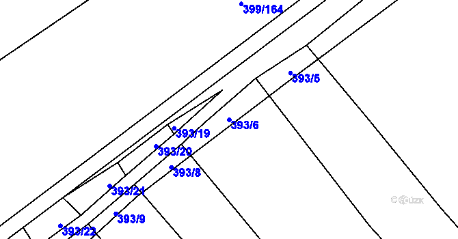 Parcela st. 393/6 v KÚ Bohumilice, Katastrální mapa