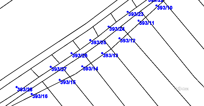 Parcela st. 393/13 v KÚ Bohumilice, Katastrální mapa