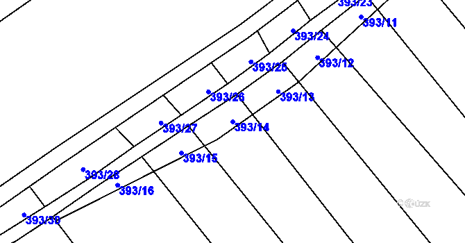 Parcela st. 393/14 v KÚ Bohumilice, Katastrální mapa