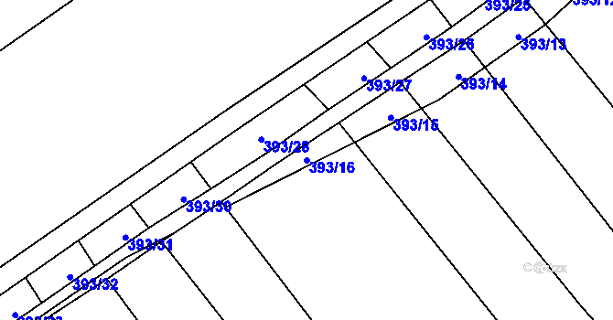 Parcela st. 393/16 v KÚ Bohumilice, Katastrální mapa
