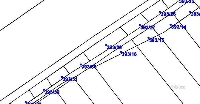 Parcela st. 393/29 v KÚ Bohumilice, Katastrální mapa
