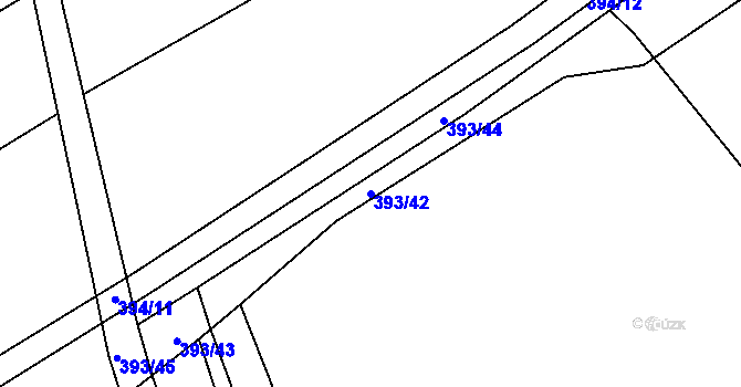 Parcela st. 393/42 v KÚ Bohumilice, Katastrální mapa