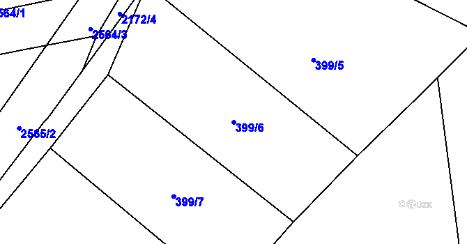 Parcela st. 399/6 v KÚ Bohumilice, Katastrální mapa