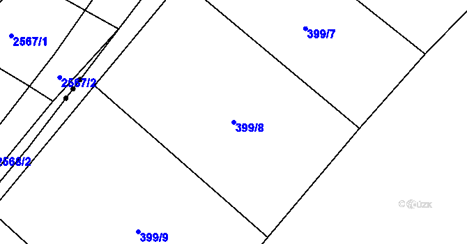 Parcela st. 399/8 v KÚ Bohumilice, Katastrální mapa