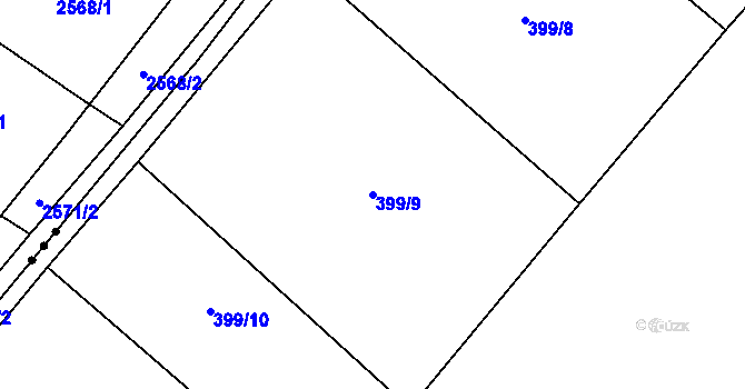 Parcela st. 399/9 v KÚ Bohumilice, Katastrální mapa
