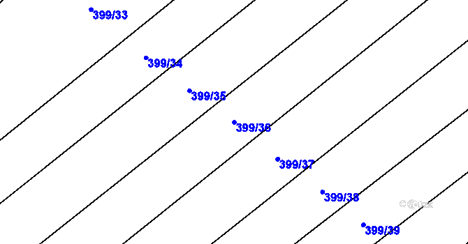 Parcela st. 399/36 v KÚ Bohumilice, Katastrální mapa