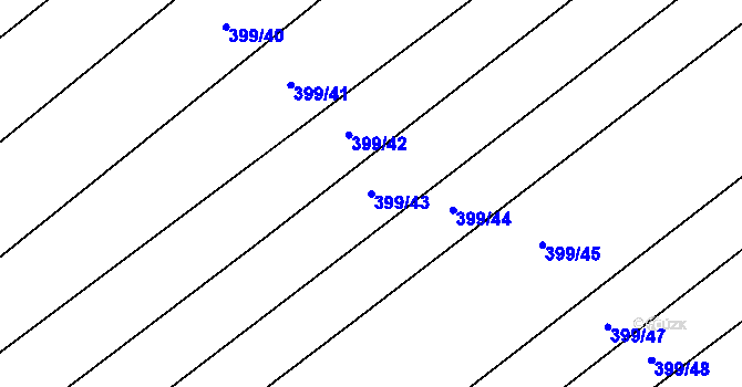 Parcela st. 399/43 v KÚ Bohumilice, Katastrální mapa
