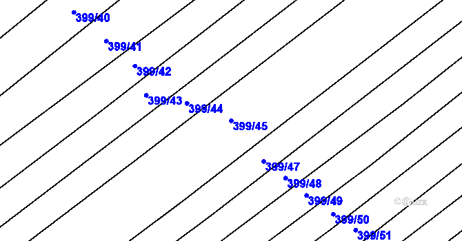 Parcela st. 399/45 v KÚ Bohumilice, Katastrální mapa