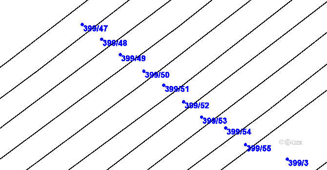 Parcela st. 399/51 v KÚ Bohumilice, Katastrální mapa