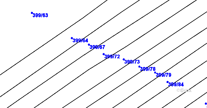 Parcela st. 399/72 v KÚ Bohumilice, Katastrální mapa