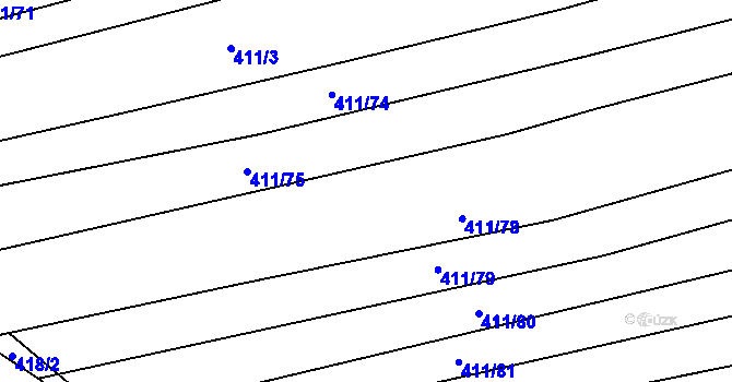 Parcela st. 411/77 v KÚ Bohumilice, Katastrální mapa