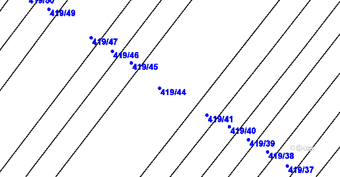 Parcela st. 419/43 v KÚ Bohumilice, Katastrální mapa