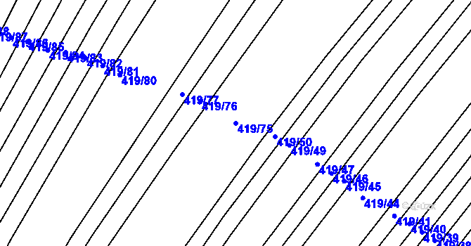 Parcela st. 419/75 v KÚ Bohumilice, Katastrální mapa