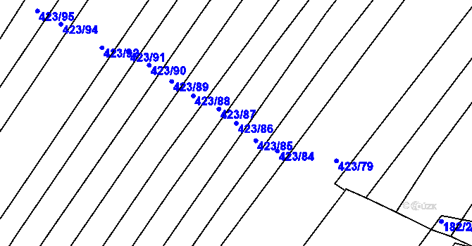 Parcela st. 423/86 v KÚ Bohumilice, Katastrální mapa