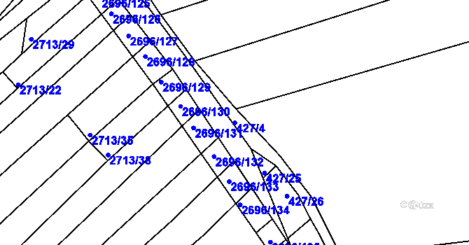 Parcela st. 427/4 v KÚ Bohumilice, Katastrální mapa