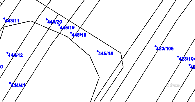 Parcela st. 445/14 v KÚ Bohumilice, Katastrální mapa