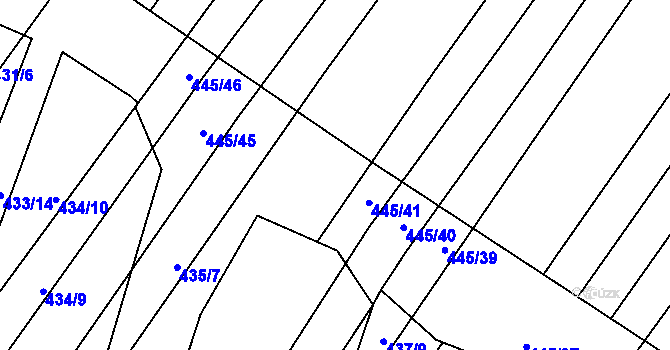 Parcela st. 445/42 v KÚ Bohumilice, Katastrální mapa