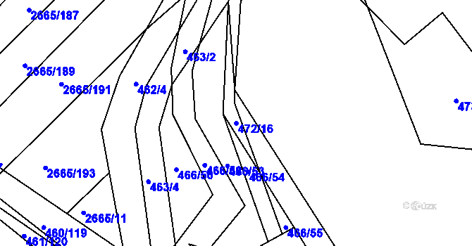 Parcela st. 472/16 v KÚ Bohumilice, Katastrální mapa