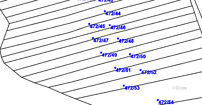 Parcela st. 472/49 v KÚ Bohumilice, Katastrální mapa