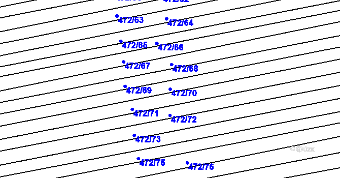 Parcela st. 472/70 v KÚ Bohumilice, Katastrální mapa