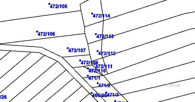 Parcela st. 472/112 v KÚ Bohumilice, Katastrální mapa