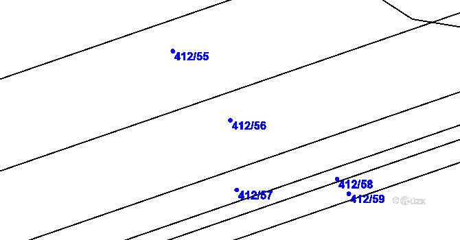 Parcela st. 412/56 v KÚ Bohuňovice, Katastrální mapa