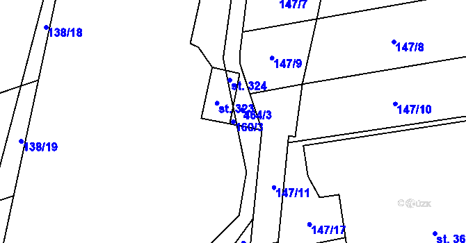 Parcela st. 160/3 v KÚ Moravská Loděnice, Katastrální mapa